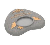 BAZEITFLOW Pierre Tombale pour Animaux de Compagnie de Cœur, Monument Funéraire Extérieur Résistant aux Intempéries, Marqueur de Jardin Commémoratif Gris pour Petit Chien, Plaque Funéraire