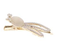 BAZEITFLOW Pince à Cheveux Lapin Mignonne avec Perles Fausses Barrette Solide pour Filles Accessoire Printemps Pâques pour Cheveux Courts et Mèches Rebelles