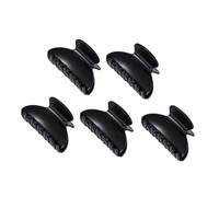 BAZEITFLOW Pince à Cheveux Solide En Plastique Lot De 5 Pièces Noir Brillant Pour Cheveux Épais Ou Fins Accessoires De Coiffure Pour Femmes Et Filles Salons De Coiffure