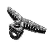 BAZEITFLOW Pince à Cheveux Strass Argentée Antidérapante Taille Moyenne pour Femmes Filles Usage Quotidien Coiffe Barrette Griffes