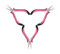 BAZEITFLOW Pince à Extensions Cheveux en Alliage Inoxydable Poignée Antidérapante Noire 3 Orifices pour Pose Rapide Micro-Anneaux et Nano-Anneaux Lot de 3 Outils Professionnels pour