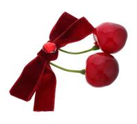 BAZEITFLOW Pinces à Cheveux Petits Nœuds Rouges Cerise en Velours Doux Agrafe Flexible pour Filles et Adolescentes Accessoires Coiffure Mignons et Polyvalents Barrettes pour Queue de