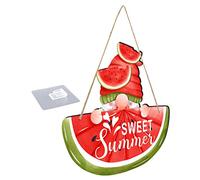 BAZEITFLOW Plaque Suspendue à Thème Été Intérieur Motif Pastèque Panneau Décoratif Pour Porte Fenêtre Décoration Pour Maison