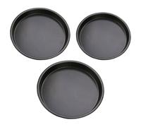 BAZEITFLOW Plaques de à Pizza Faciles à Nettoyer en Acier Carbone Lot de 3 Antiadhésives Conduction Rapide, pour Desserts et Goûters W nd