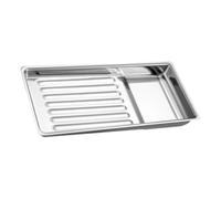 BAZEITFLOW Plateau Inox Petit pour Outils Manucure et Tatouage Plateau Organisateur Salle de Bain et Pratique