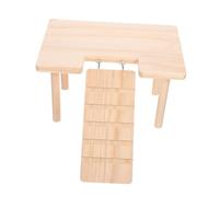 BAZEITFLOW Plateforme Bois pour Hamster avec Échelle Escalade Accessoire Sûr pour Hamster Nain et Chinchilla Favorise Exercice Coordination et Activité des Petits Animaux