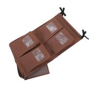 BAZEITFLOW Pochette de Rangement Verticale à Six Compartiments pour Chariot de Nettoyage Hôtelier Pochette Réutilisable pour Chiffons et Fournitures avec Étiquette Transparente Couleur Café