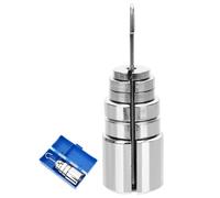 BAZEITFLOW Poids à Fentes Métalliques 350 G Support et Boîte Ensemble de Masses Pédagogiques pour Expériences de Physique Poids de Maintien Précis en Métal pour Laboratoire Scolaire