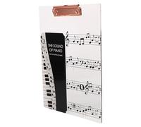BAZEITFLOW Porte-Partitions en Acrylique Épais Transparent Motif Notes de Musique Classeur Noir 1 Feuille Clip pour Prise de Notes pour Piano Chorale et Concerts Protection Solide des