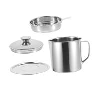 BAZEITFLOW Pot à Huile Acier Inoxydable avec Filtre Dérapant et Bec Verseur Pratique pour Cuisine et Stockage Dhuile de Friture Contenant avec Poignée Renforcée et Couvercle Protecteur