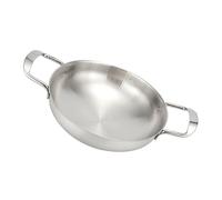 BAZEITFLOW Pot à Nouilles Inoxydable avec Double Poignée Casserole Épaisse pour Soupe Coréenne Ramen Ustensile de Cuisine Familial Polyvalent Usage Maison et Camping