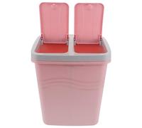 BAZEITFLOW Poubelle Cuisine Double Compartiment avec Couvercle Rose Bac Tri Séparé Humide et Sec Récipient Multiusage pour Bureau Chambre et Cuisine Système Hygiénique et Pratique