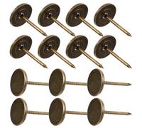 BAZEITFLOW Punaises Robustes de Tapissier 17 MM en Métal Bronze Vintage 100 Pièces Clous Plats Décoratifs pour Meubles Décoration Intérieure et Bricolage