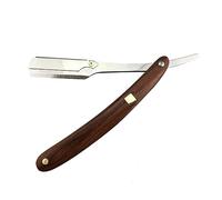 BAZEITFLOW Rasoir Manuel pour Homme avec Manche Bois Lame Acier Inoxydable et Portable Rasoir Droit Vintage pour Barbe et Coiffure Outil Professionnel de Barbier sans Lame