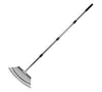 BAZEITFLOW Râteau de Jardin Dents Acier Inoxydable avec Manche Réglable Râteau Polyvalent pour Pelouses Massifs Paillis et Débroussaillage Outil Compact et Robuste pour Jardinage et