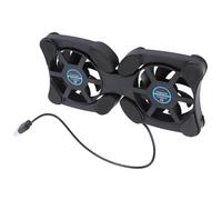 BAZEITFLOW Refroidisseur Portable Pliable pour Ordinateur Portable Ventilateurs Doubles Silencieux Support Antidérapant en ABS Léger Coussinets Silicone Dissipateur Thermique pour Usage