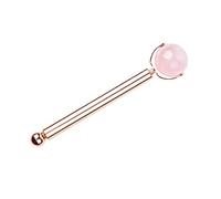 BAZEITFLOW Roller Visage Jade Naturel Rose pour Massage Musculaire Outil de Soin Peau Poches et Rougeurs Accessoire de Relaxation Doux et Facile à Tenir