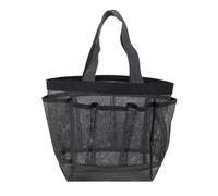 BAZEITFLOW Sac Filet de Plage Multifonction Nylon Gris avec Fermeture Éclair Grand Sac de Rangement Pratique pour Voyage Toilette et Usage Extérieur