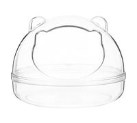 BAZEITFLOW Salle de Bain pour Hamster Fond Antidérapant, Bac Transparent Moyen en Plastique Solide, Accessoire Hygiène pour Petits Animaux, Adapté à L'Enclos Hamster