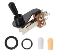 BAZEITFLOW Sélecteur de Guitare Électrique 3 Positions à Bascule en L Noir 3 Capuchons en Plastique, Interrupteur de Remplacement pour Contrôle Précis des Micros, Accessoire Solide pour