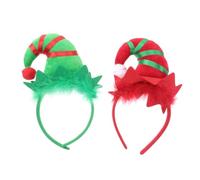 BAZEITFLOW Serrage-tête De Noël Cerf Rouge Et Vert, Lot De 2 Pièces, Taille Standard, Léger Et Confortable, Accessoires Pour Cheveux Pour Filles, Fêtes De Noël Et Carnaval
