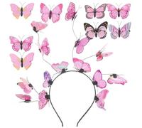 BAZEITFLOW Serrage-Tête Décoratif Rose 8 Pinces à Cheveux Légères Accessoires Cheveux pour Mariage Fête Cosplay et Tea Party pour Femme et Fille
