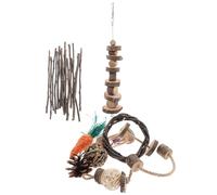 BAZEITFLOW Set de Jouets à Mâcher pour Rongeurs Accessoires Naturels pour Hamster Lapin et Cobaye Favorise Usure des Dents Jeu Actif des Petits Animaux