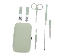 BAZEITFLOW Set de Manucure Portable Acier Inoxydable Vert Matcha Outils Multi-fonctions pour Soins des Ongles Kit Complet avec Coupe-ongles Courbés et Polissoir pour Femme