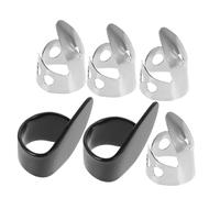 BAZEITFLOW Set de Médiators de Guitare Inoxydable avec Médiators de Pouce Plastique Réglables pour Guitare Électrique et Ukulélé pour Doigts pour Pouce Conception Précise pour Jeu Fingerstyle
