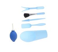 BAZEITFLOW Set de Mini Outils de Jardinage Portables Pelle Souffleur Brosse et Arrache Mauvaises pour Transplantation et Entretien des Plantes Dintérieur et Bleu