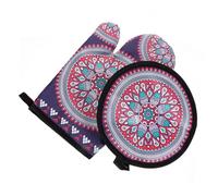 BAZEITFLOW Set Maniques et Porte Pots Isolants Lavables Réutilisables Gants Cuisine Chaleur pour Four et Micro Ondes Protection pour Cuisson et Pâtisserie Maison et Boulangerie