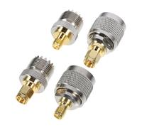 BAZEITFLOW SMA vers UHF Adaptateur 4 Pièces Connecteurs Coaxiaux 259/So-239 pour Antenne Extérieure Câbles Coaxiaux Radio Montage Électronique