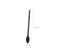 BAZEITFLOW Spatule de Maquillage Silicone avec Manche Long Mini Cuillère Cosmétique Polyvalente pour Beurre Confiture Kit Noir Ergonomique et Portable