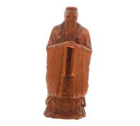 BAZEITFLOW Statue Confucius Bois Sculpté Décor Unique Fait Main Délicat pour Ornements Maison et Bureau