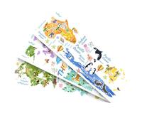 BAZEITFLOW Sticker Mural Animal Carte Du Monde PVC Imperméable Décoration Éducative Amovible pour Chambre Garçon Fille Salle de Jeux et Maternelle Autocollant Géographie et Réutilisable