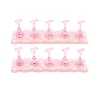 BAZEITFLOW Support à Ongles Rose à Base Magnétique Forte, Design Long Vague Stylé, Résiste la Déformation, pour Salon et Débutants en Nail Art