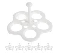 BAZEITFLOW Support à Œufs Vapeur 6 Pièces Grille Ronde 5 Trous en Plastique Résistant à la Chaleur Accessoire Multifonction pour Panier Vapeur Cuisson Saine et Pratique Cuisine