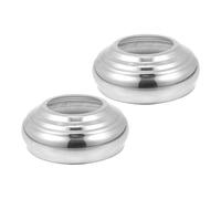 BAZEITFLOW Support de Sphère de Jardin en Acier Inoxydable 201 Argenté, Lot de 2 Bases Sphériques Épaisses, Décoration Extérieure pour Terrasse et Patio, Socle Métallique Stable et Solide