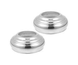 BAZEITFLOW Support de Sphère de Jardin en Acier Inoxydable 201 Argenté, Lot de 2 Bases Sphériques Épaisses, Décoration Extérieure pour Terrasse et Patio, Socle Métallique Stable et Solide