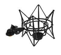 BAZEITFLOW Support Micro Métal Antichoc pour Microphone à Condensateur Suspension Araignée Stable Accessoire pour Studio Denregistrement Radio et Voix Off Noir