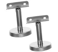 BAZEITFLOW Support Mural en Acier Inoxydable 2 Pièces pour Main Courante Droite 60 MM Support de Fixation Tubulaire à Deux Trous pour Rampe d'Escalier Intérieur et Extérieur Accessoire