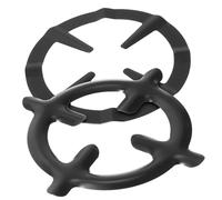 BAZEITFLOW Support pour Gazinière Antidérapant 2 Pièces en Acier Inoxydable Noir, Support de Wok et Porte Casserole Multifonction pour Cuisinière à Gaz, Accessoires la Cuisine Pratiques
