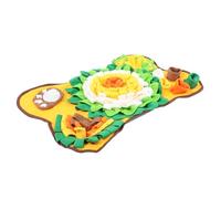 BAZEITFLOW Tapis de Fouille pour Chien Os en Peluche, Tapis d'alimentation Lente, Couleur Jaune Doré, Taille Moyenne, Entraînement Olfactif et Jeu Interactif pour Chiots et Chiens Adultes