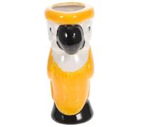 BAZEITFLOW Tasse Cocktail Créative Céramique Tiki Forme de Perroquet Jaune Réutilisable pour Bar et Fête Style Hawaïen Élégant Cadeau Original
