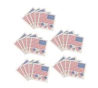 BAZEITFLOW Tatouages Temporaires Drapeau Américain Cœur 25 Pcs, Autocollants Auto-adhésifs Étanches, Décorations Visage Corps pour Fête Nationale, Événement Sportif et Photo