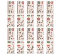 BAZEITFLOW Tatouages Temporaires Drapeau Mexicain 20 Pcs Autocollants Visage Imperméables pour Fête Nationale Mexique Accessoires Légers pour Supporters Football et Célébrations