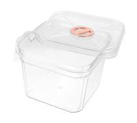 BAZEITFLOW Transparent Fish Bowl with Lid and Handle Shatterproof Small Square Aquarium for Desk and Bookshelf Decoration