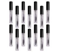 BAZEITFLOW Tube de Mascara Vide Transparent 4 Ml Lot de 14 set de Pièces avec Bouchon Noir Brillant Mini Flacons Rechargeables DIY avec Entonnoirs pour Maquillage et Voyage