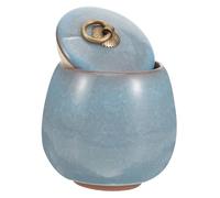 BAZEITFLOW Urne Céramique pour Cendres Animaux De Compagnie Urne Souvenir pour Chat Et Chien Conserve Les Souvenirs des Animaux Un Élégant Design Aquatique