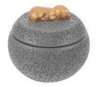 BAZEITFLOW Urne Funéraire Ciment pour Petites Cendres Animaux Boîte Ronde pour Chiens ou Chats Urne Commémorative Décorative et Portable pour Souvenir de Perte Animale